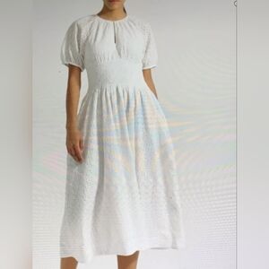 Jcrew provence smocked-waist midi dress in eyelet white sizes M, L BNWT